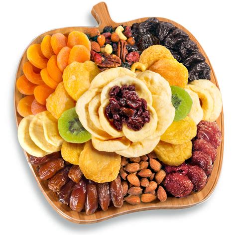 If a fruit is considered acidic when it is harvested, then the dried version of that same fruit will also be acidic. Dried Fruit and Nuts in Bamboo Apple Shape Serving Tray ...