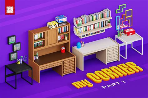An Image Of A Room With Bookshelves Desks And Other Items On It