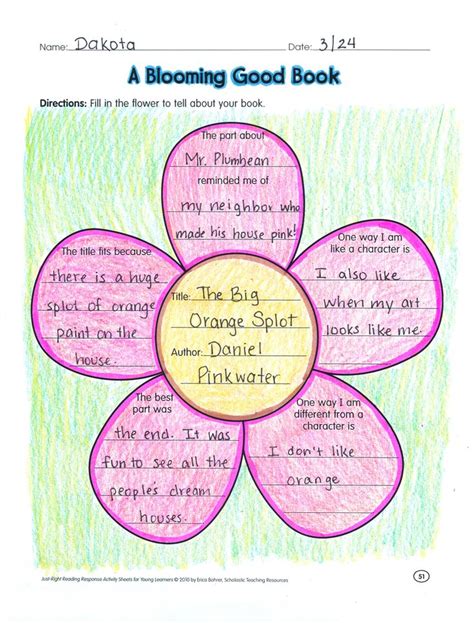 Students Fill In A The Petals Of This Flower Graphicorganizer With