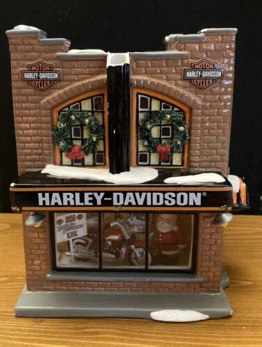 Department 56 Harley Davidson Motorcycle Showroom Snow Village