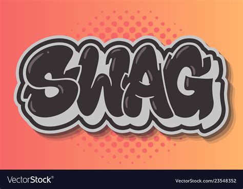 Swag Label Sign Logo Hand Drawn Lettering Type Vector Image