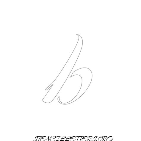 Brushed Cursive Free Printable Letter Stencils With Outline Cutout