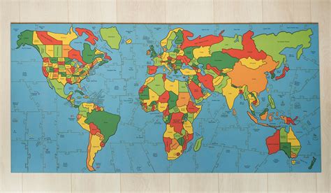 Map Of The World Wooden Jigsaw Puzzle Heirloom Puzzles Etsy