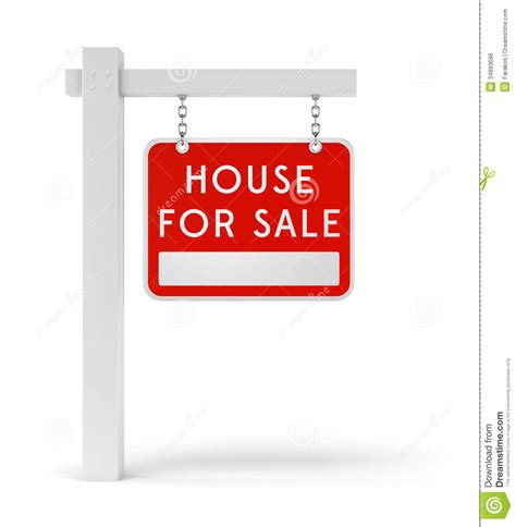 Red Estate Sign House For Sale Stock Illustration Image