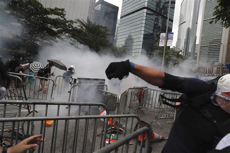 Hong Kong Police Fire Tear Gas Rubber Bullets At Protesters