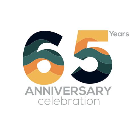 65th Anniversary Logo Design Number 65 Icon Vector Templateminimalist