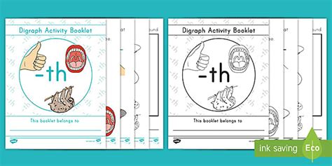 Th Digraph Activity Booklet Ela Resource Teacher Made