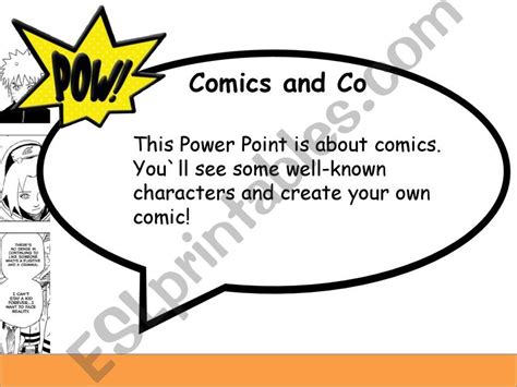 Esl English Powerpoints Create Your Own Comic