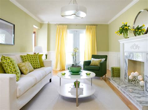 Yellow And Green Living Room Contemporary Living Room Brandon