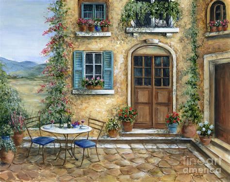 Tuscan Courtyard With Cat By Marilyn Dunlap Tuscan Courtyard Cross