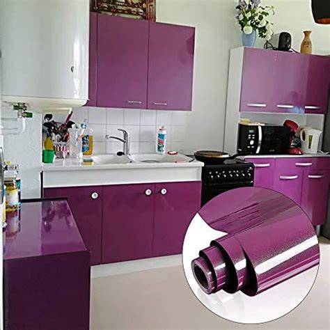 About 67% of these are stickers, 5% are wallpapers/wall coating, and 4% are. YENHOME 24" x 196" Glossy Purple Vinyl Contact Paper for Cabinets Cover Peel and Stick W ...