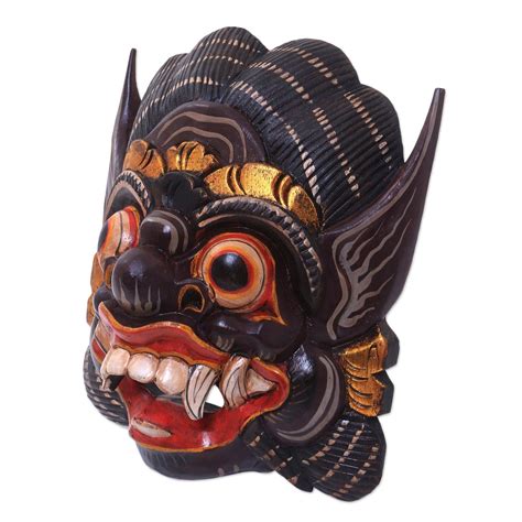 Unicef Market Hand Carved Wood Mask Of Barong From Balinese Mythology