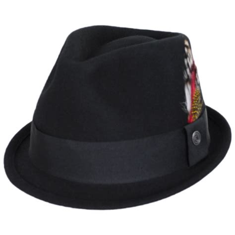 Jaxon Hats Dekker Crushable Wool Felt Trilby Fedora Hat Fedoras