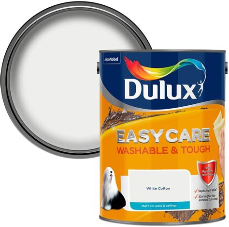 Buy Dulux Easycare Washable And Tough White Cotton Matt Paint 5l From £42