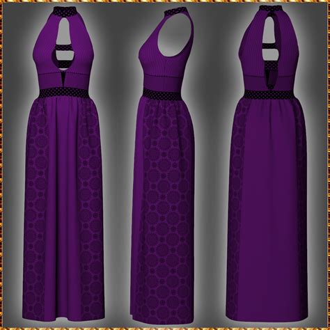 V4 Long Dress And 4 Styles For Poser 3d Figure Assets Karanta