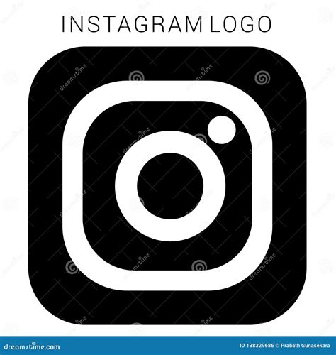 Black And White Instagram Logo Icon Cartoon Vector
