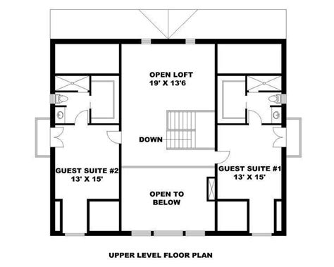 Home Plan 001 2233 Upper Level Floor Plan Deck Fireplace Bedroom