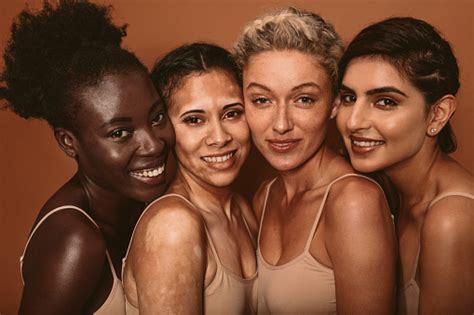 Beautiful Woman With Different Skin Types Stock Photo Download Image