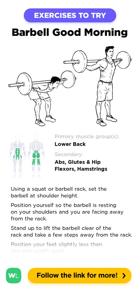Barbell Good Mornings WorkoutLabs Exercise Guide