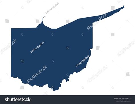 Ohio State Usa Map Vector Illustration Stock Vector Royalty Free