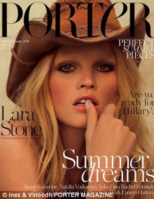 Lara Stone Showcases Her Long Legs As She Graces Porter Magazine Cover