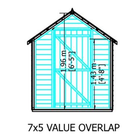 7 X 5 Pressure Treated Super Value Overlap Apex Wooden Garden