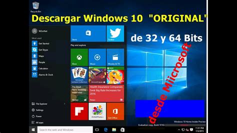 Descargar Windows 10 Original De 32 Y 64 Bits Desde Microsoft Youtube
