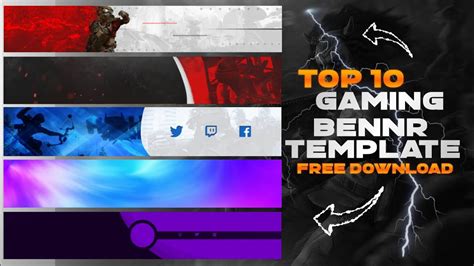 Top 10 Youtube Gaming Banner Template No Text Free Download 2 Youtube
