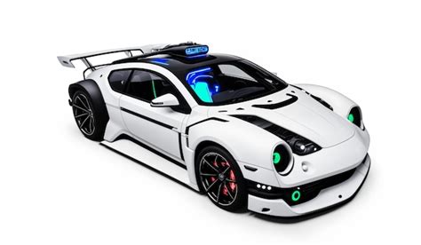 Premium Ai Image Cyberpunk Futuristic Sports Car On A White Background