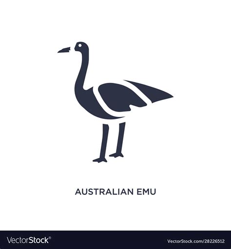Australian Emu Icon On White Background Simple Vector Image