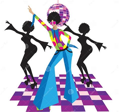 Illustration Of Disco Dancers With Vintage Clothes Stock Vector