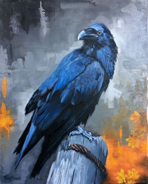 Autum Raven Painting By Ralph Macdonald