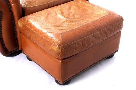 Oversized chair and ottoman set. Leather Oversized Arm Chair & Ottoman