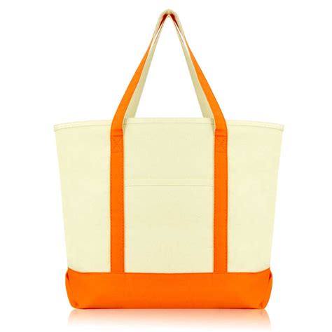 Dalix 22 Heavy Duty Cotton Canvas Tote Bag Zippered Top