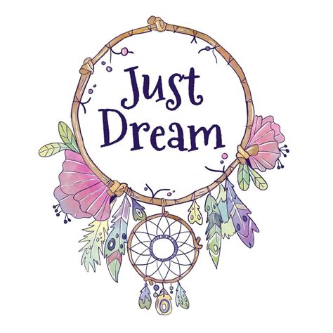 Cute Boho Dream Catcher With Quote 223319 Vector Art At Vecteezy
