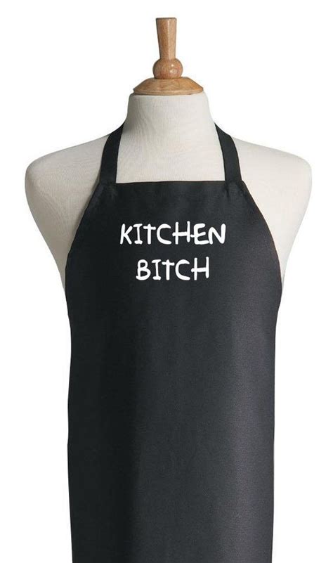 Funny Cooking Aprons Kitchen Bitch Adults Black Apron Novelty Etsy Black Apron Cooking
