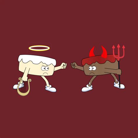 angel vs devil food cake humor t shirt teepublic