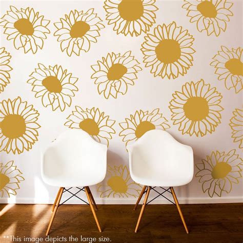 Large Sunflower Wall Pattern Decal Wall Decal Custom Vinyl Etsy In