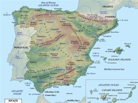 Puzzle De Physical Map Iberian Peninsula Rompecabezas De