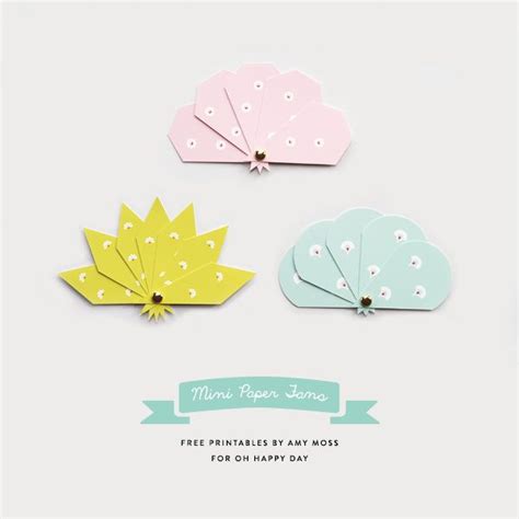 Mini Paper Fan Printables Paper Fans Diy Printables Diy Paper