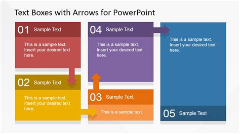 Text Boxes Table With Arrows For Powerpoint Slidemodel