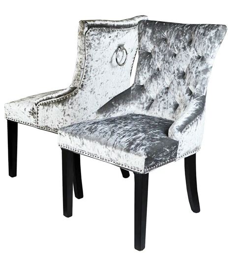 Door knockers door numbers & signs door stops. Pair of Grey Crushed Velvet Dining Chair Back Ring Knocker ...
