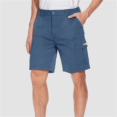 Mens Cotton Cargo Shorts Summer Lightweight With Multi Pockets Ripsto