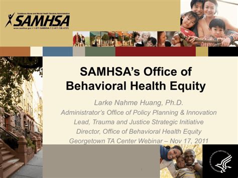 Samhsas Office Of Behavioral Health Equity