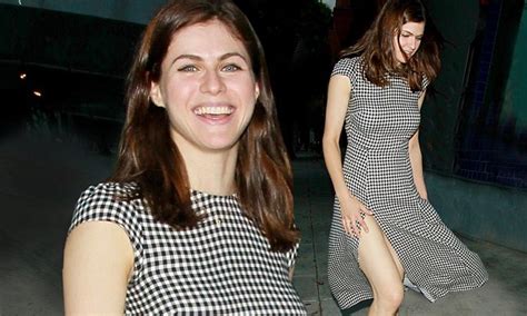 Alexandra Daddario Flashes Legs As Her Dress Gets Swept Up By The Wind