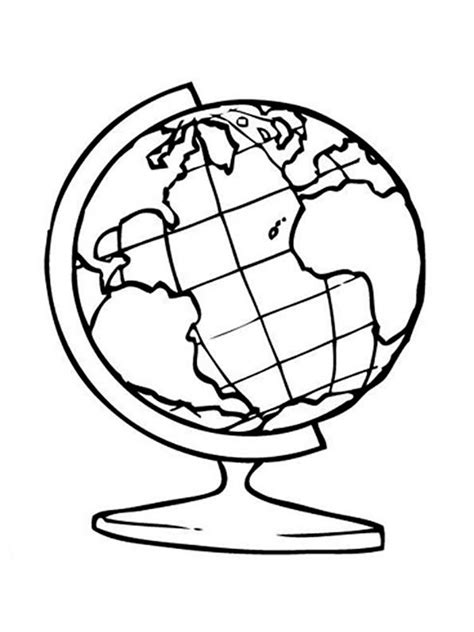 Globe Coloring Sheet Coloring Pages