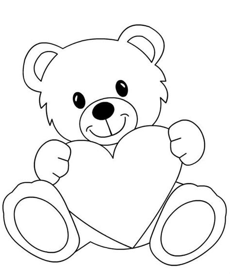 736 x 736 jpg pixel. Kleurplaten beer met groot hart | Teddy bear drawing, Bear ...
