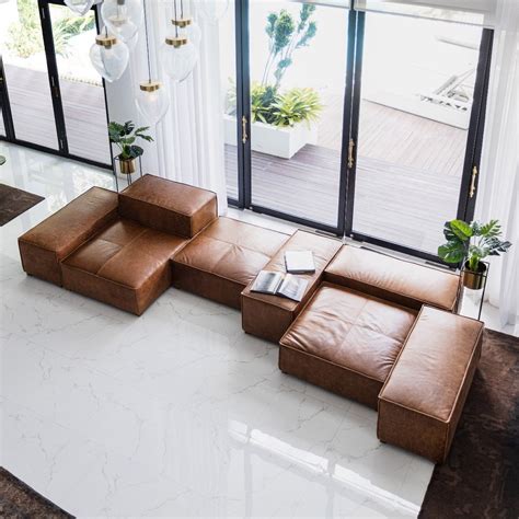 Signature Modular Sectional Leather Sofa from AED 6949 | AH Furniture