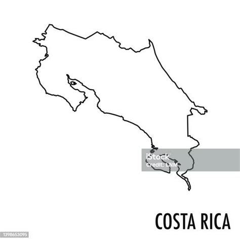 Costa Rica Map Vector Line Illustration Stock Illustration Download