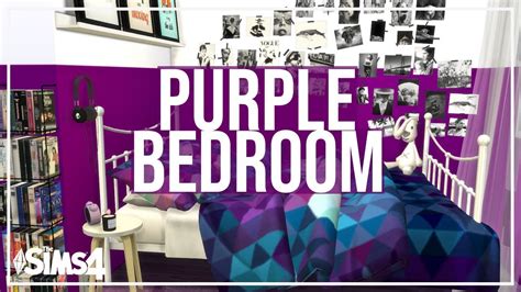 The Sims 4 Room Build Purple Bedroom Cc Links Youtube